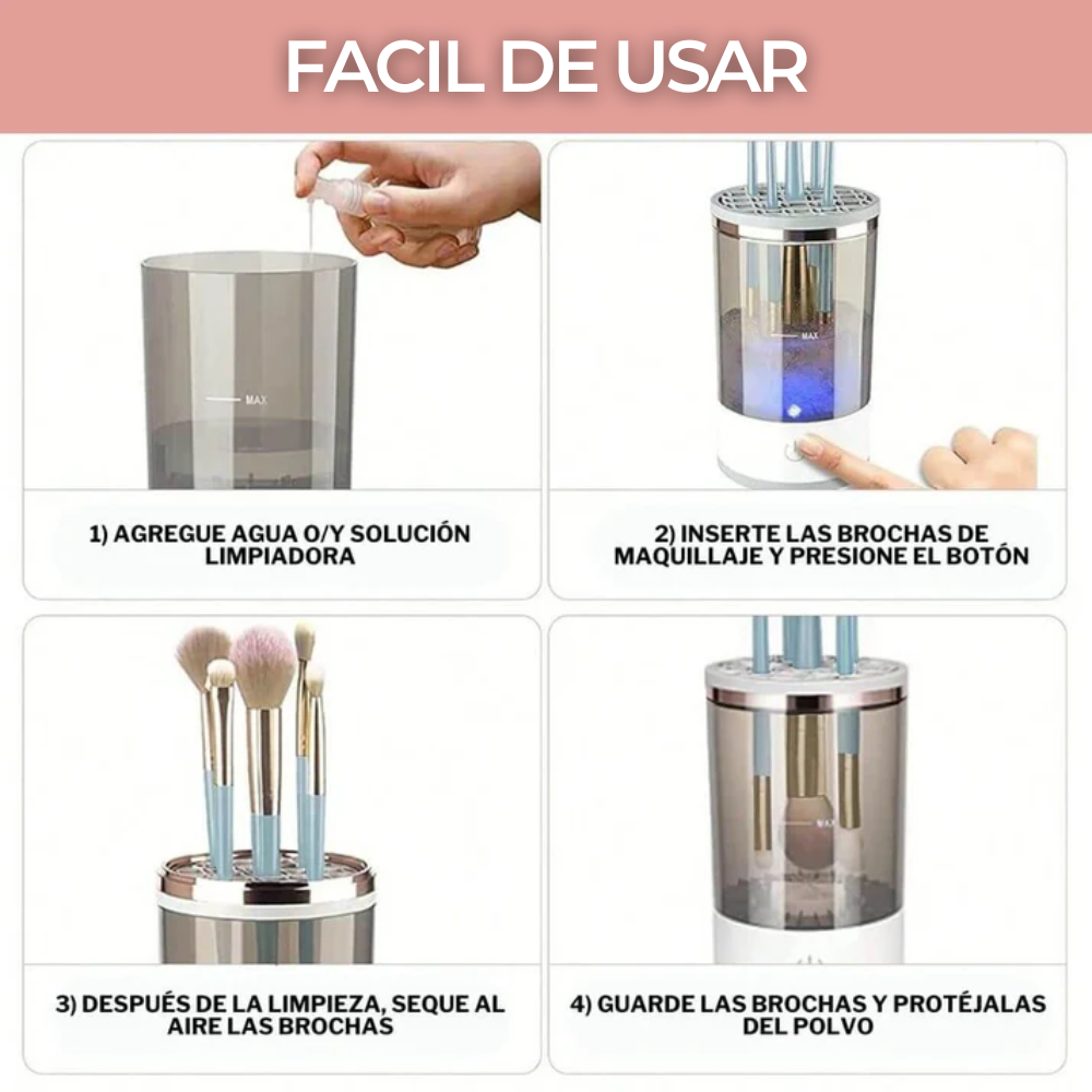 Lúcete™ - Limpiador Automático de Brochas & Blenders